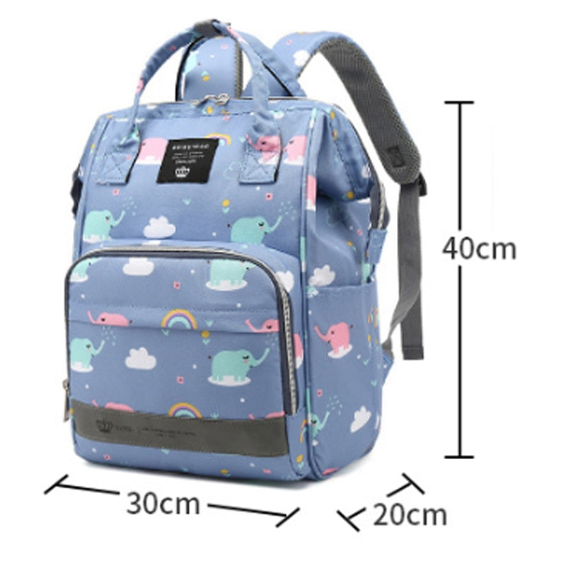 Large Capacity Diaper Bag Backpack - Elephant