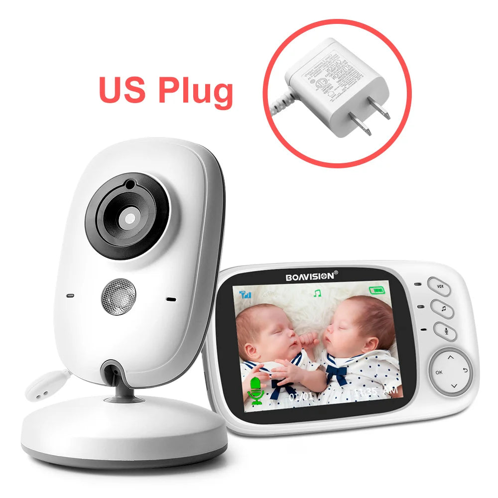 Video Baby Monitor – 3.2” LCD Screen with Night Vision & 2-Way Audio