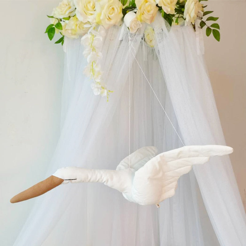 Hanging Swan Plush Stuffy for Nursery Room Decor