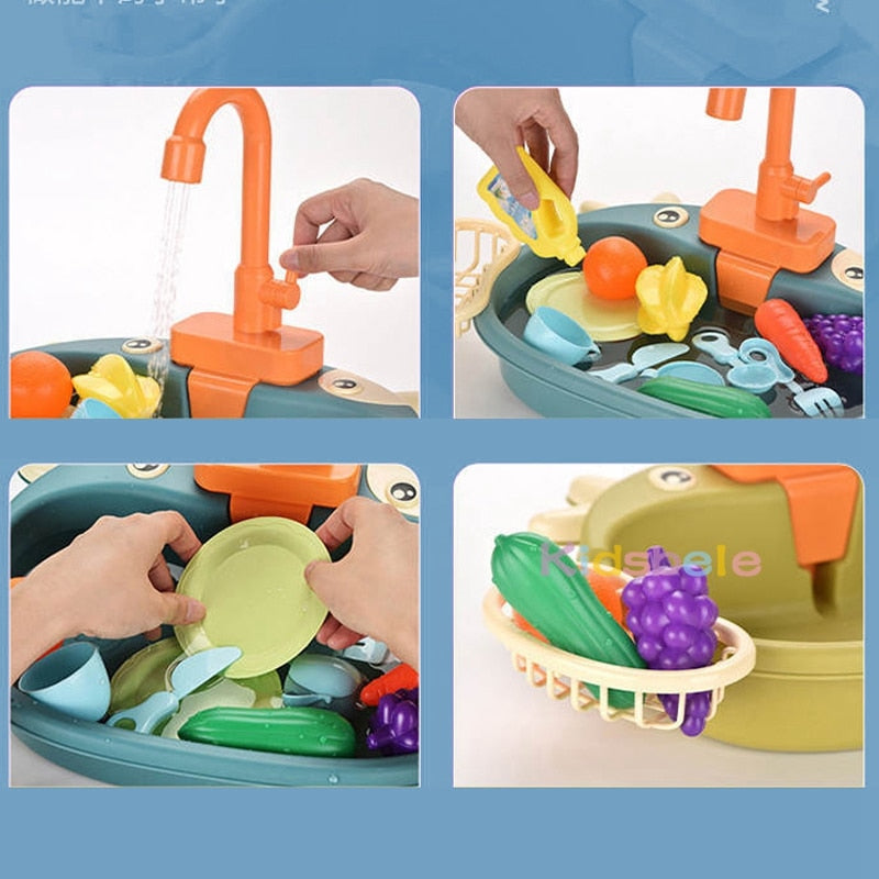 Kids Kitchen Sink Pretend Playset