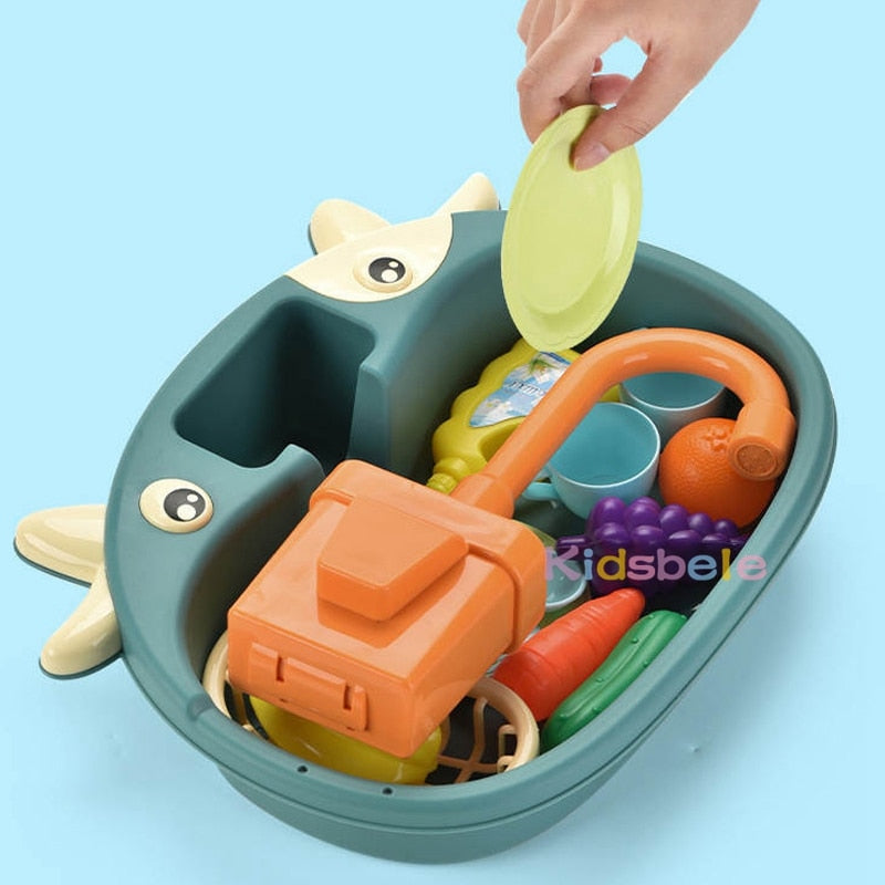 Kids Kitchen Sink Pretend Playset