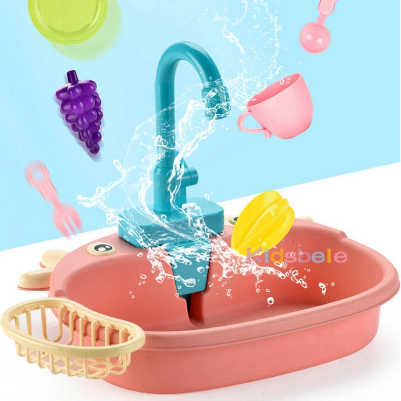 Kids Kitchen Sink Pretend Playset