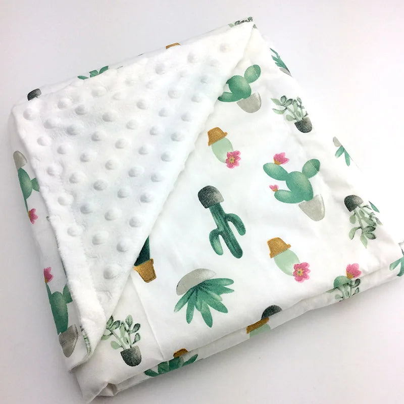 Cotton Double Layer Baby Bean Blanket - Leaves