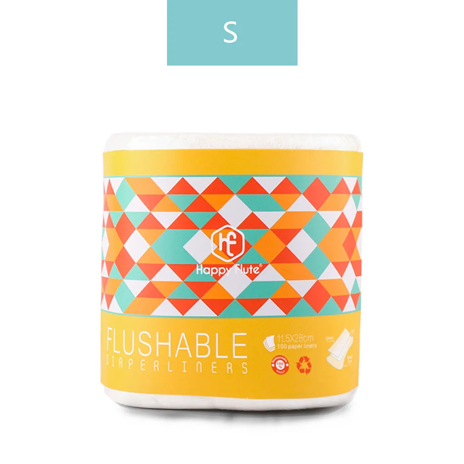 HappyFlute Bamboo Diaper Liners – 2 Roll Set of Flushable Biodegradable Cloth Diaper Liners