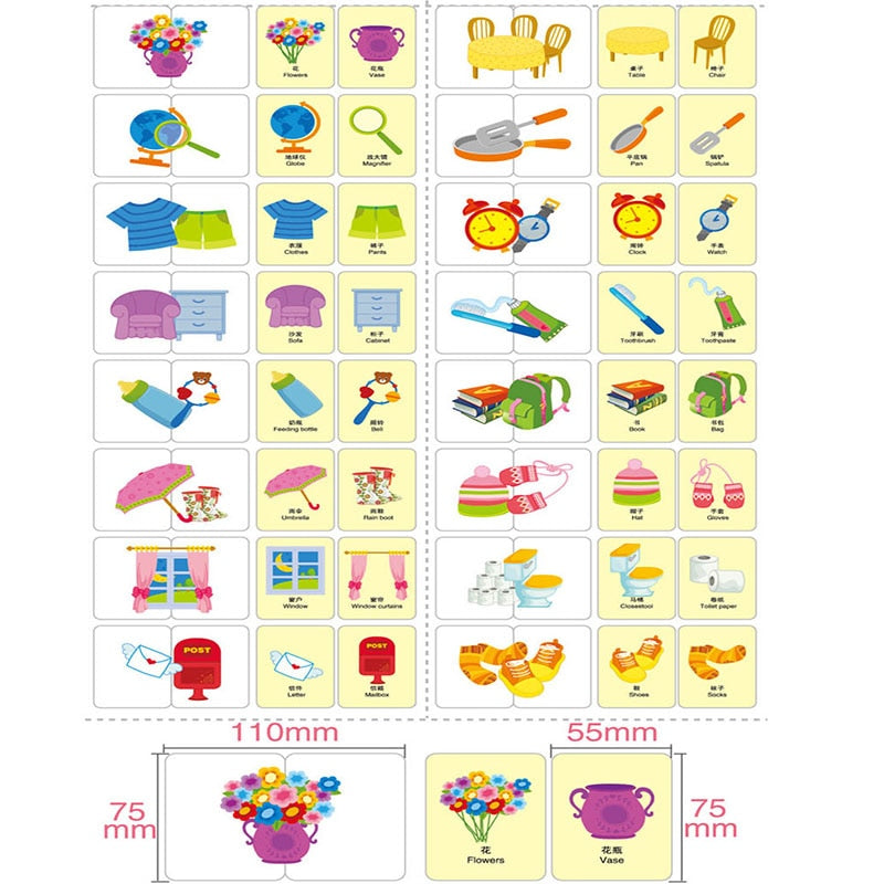 Montessori Double-sided Match Card Puzzle