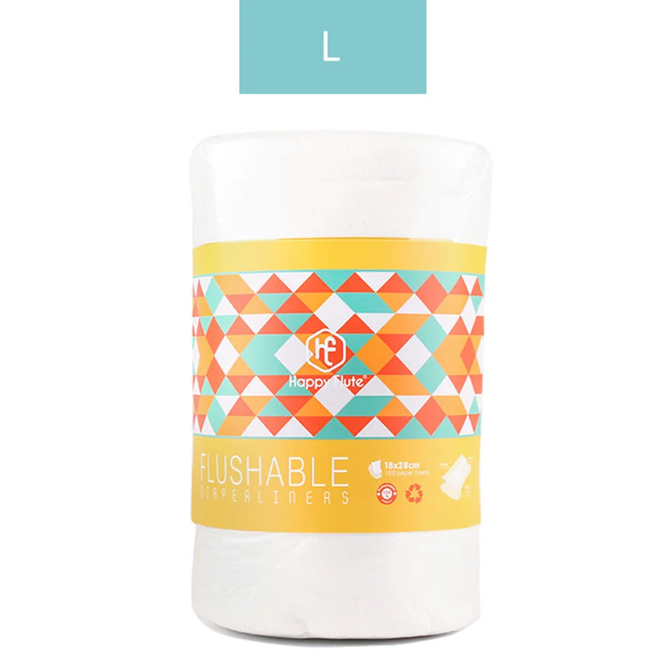 HappyFlute Bamboo Diaper Liners – 2 Roll Set of Flushable Biodegradable Cloth Diaper Liners