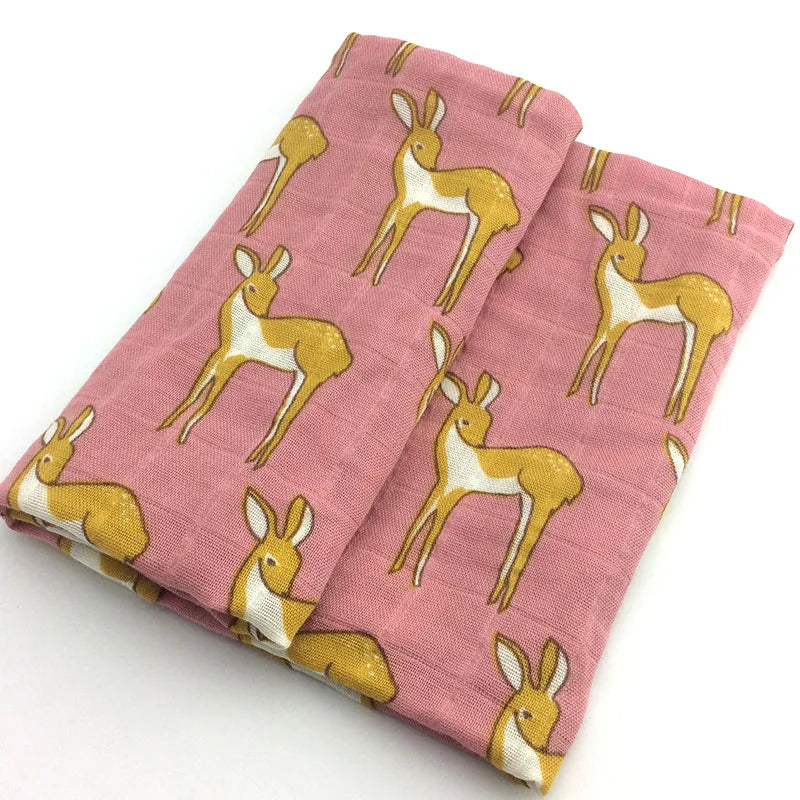 Soft Cotton Baby Blanket – Muslin Swaddle Wrap & Burp Cloth for Newborns