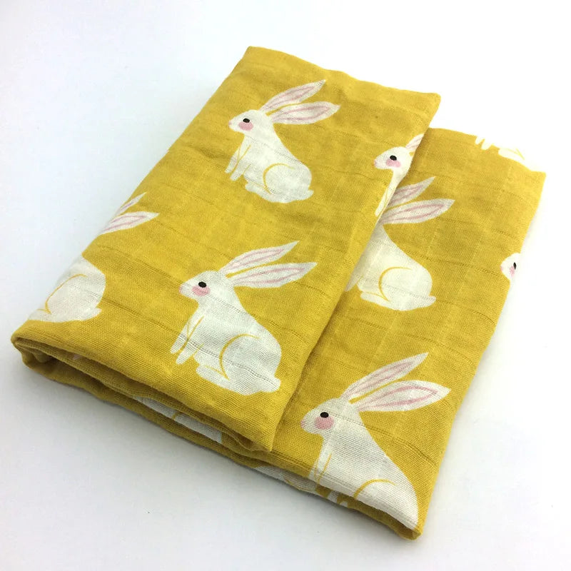 Soft Cotton Baby Blanket – Muslin Swaddle Wrap & Burp Cloth for Newborns