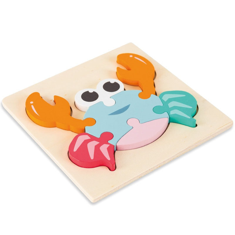 Baby's Wooden Montessori Animal Shape Puzzle