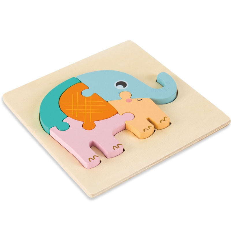 Baby's Wooden Montessori Animal Shape Puzzle