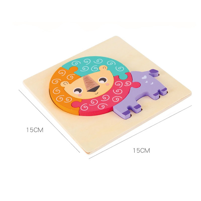 Baby's Wooden Montessori Animal Shape Puzzle