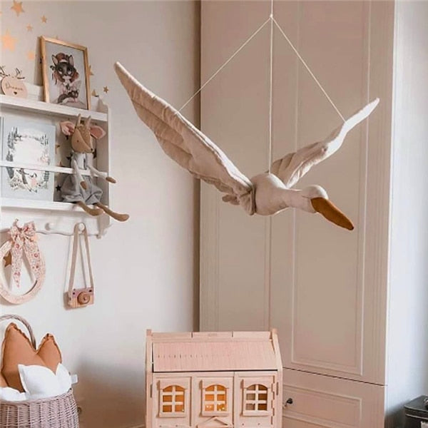 Hanging Swan Plush Stuffy for Nursery Room Decor