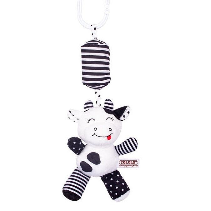 Baby Musical Rattle Toy - Black and White Animals