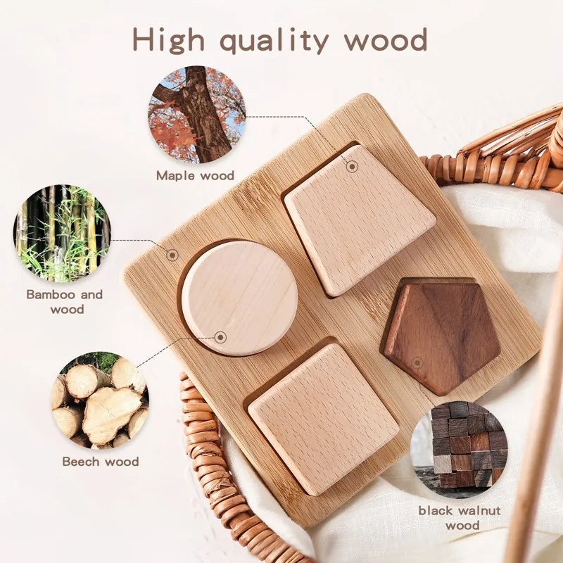 Montessori Wooden Board Puzzle & Stacking Blocks