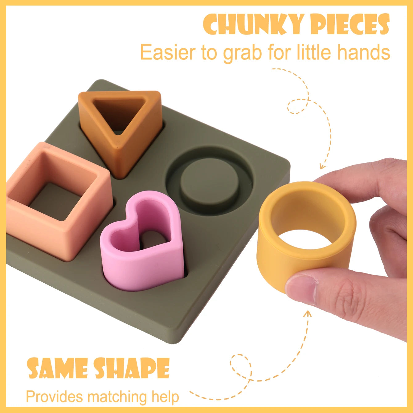 BPA-Free Silicone Geometric Montessori Puzzle Board
