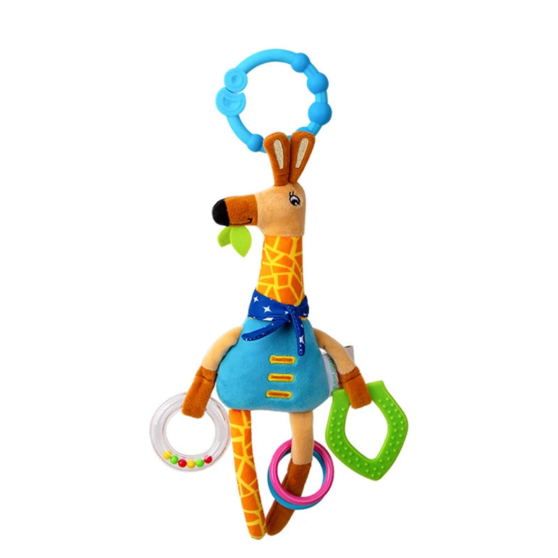 Soft Animal Stroller Toy - Infant Crib & Car Seat Rattle