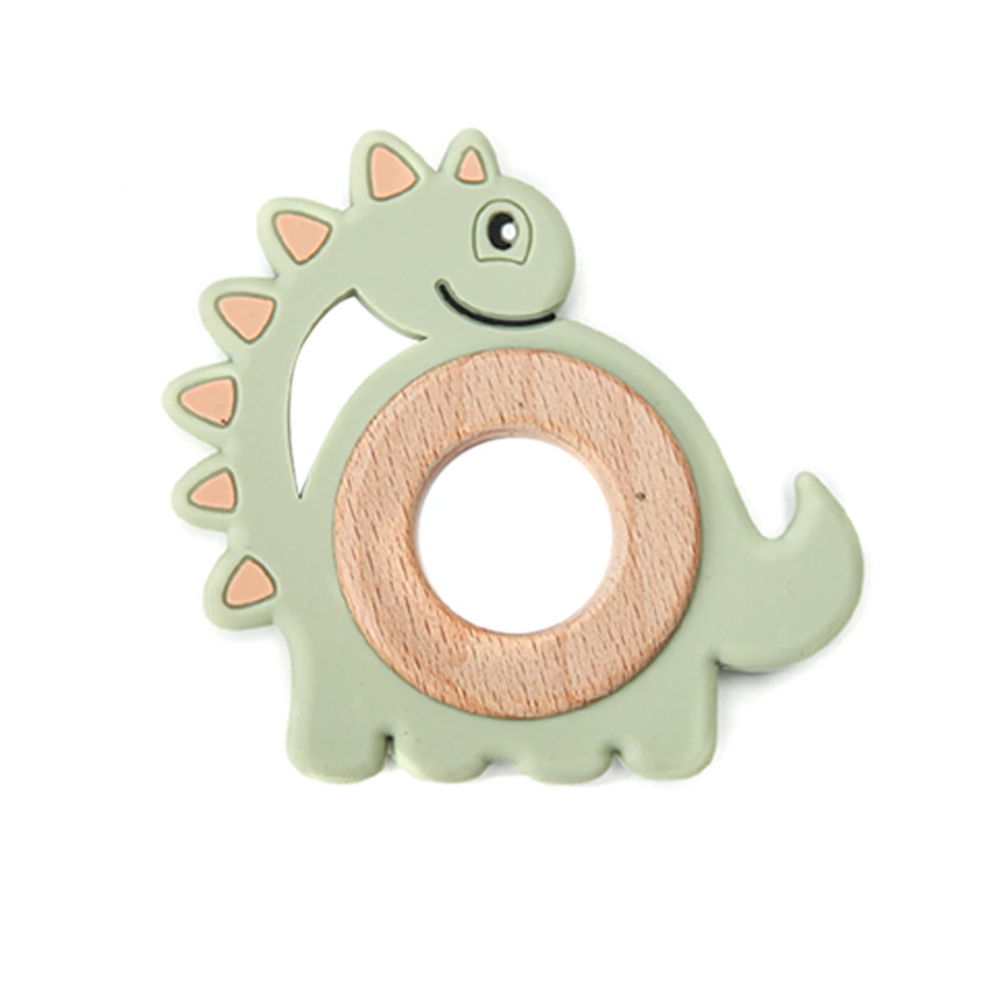 Silicone & Wood Baby Teether – BPA-Free Chewing Ring