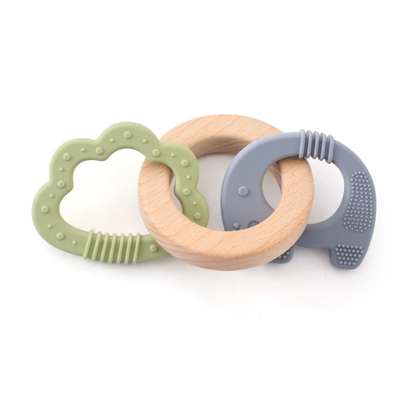 Silicone & Wooden Baby Teethers