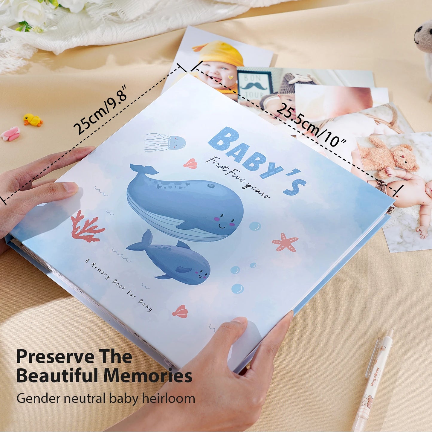 Baby Memory Book & Scrapbook Journal with Keepsake Sleeve | Birth to 5 Years