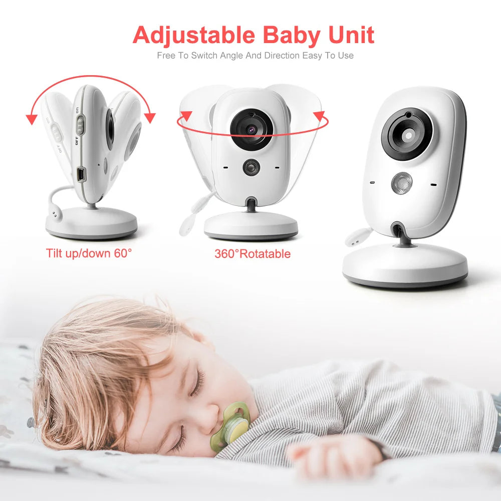 Video Baby Monitor – 3.2” LCD Screen with Night Vision & 2-Way Audio