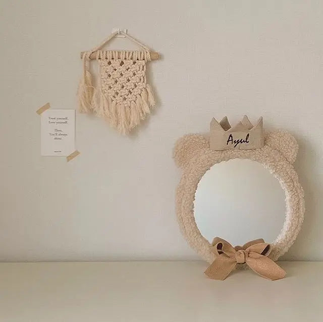 Baby's Nordic Crown Bear Decorative Mirror for Nursery