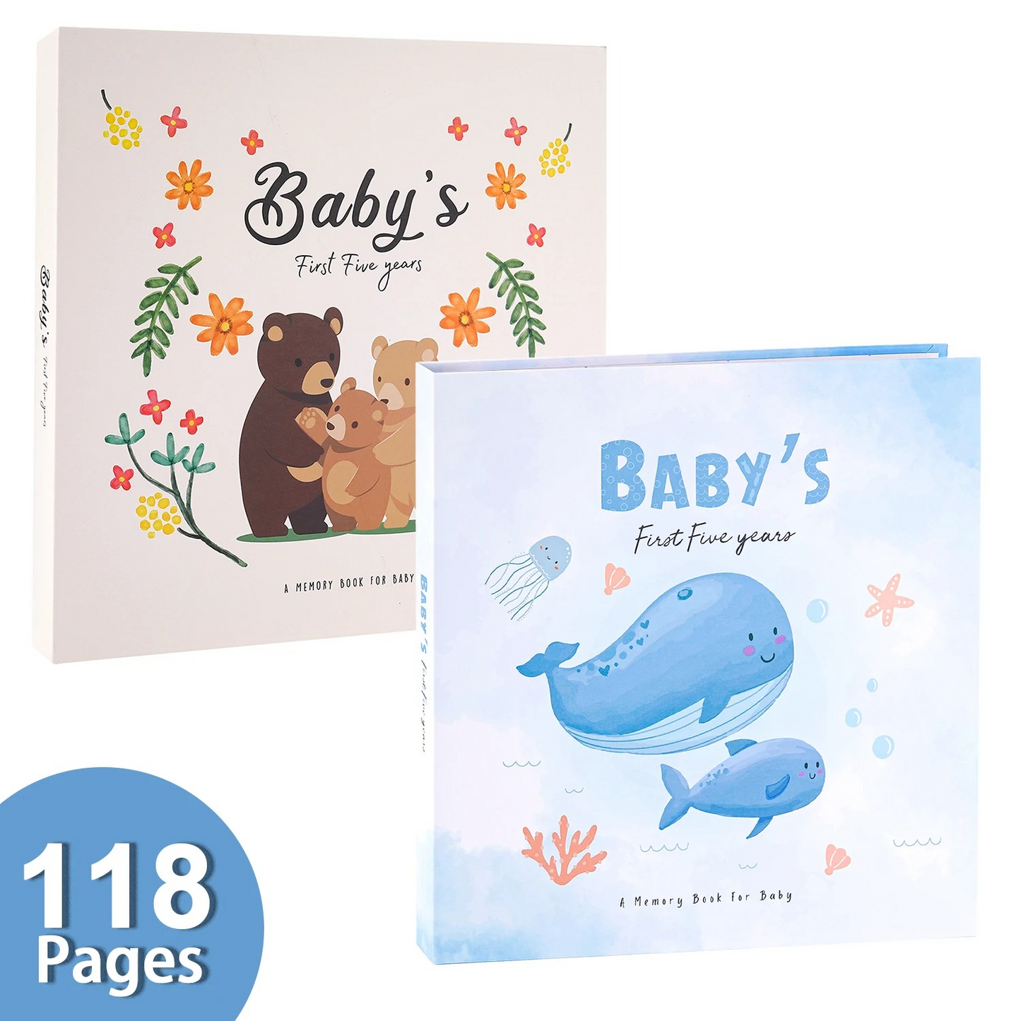 Baby Memory Book & Scrapbook Journal with Keepsake Sleeve | Birth to 5 Years