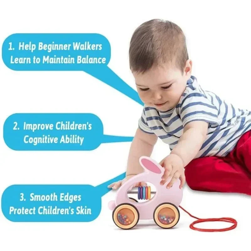 Wooden Pull-Along Animal Toy - Bunny