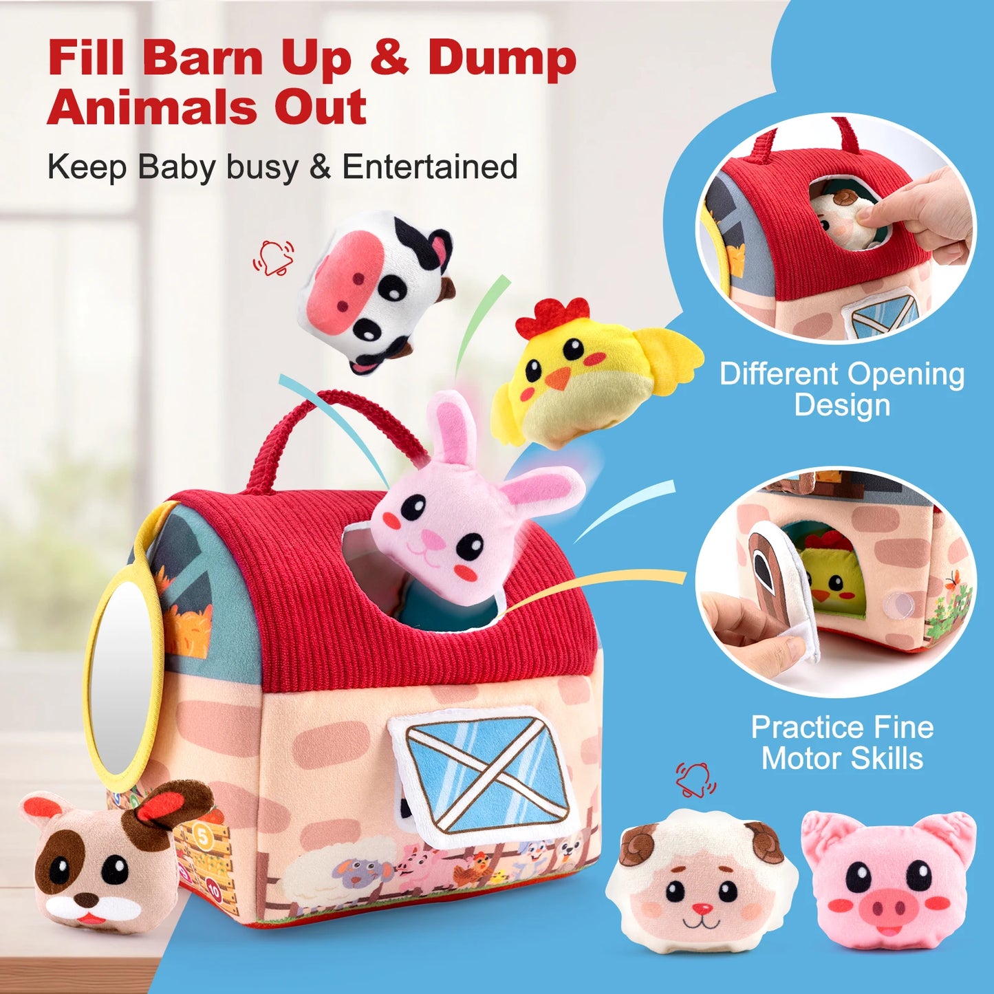 Plush Surprise Barn with Farm Animals