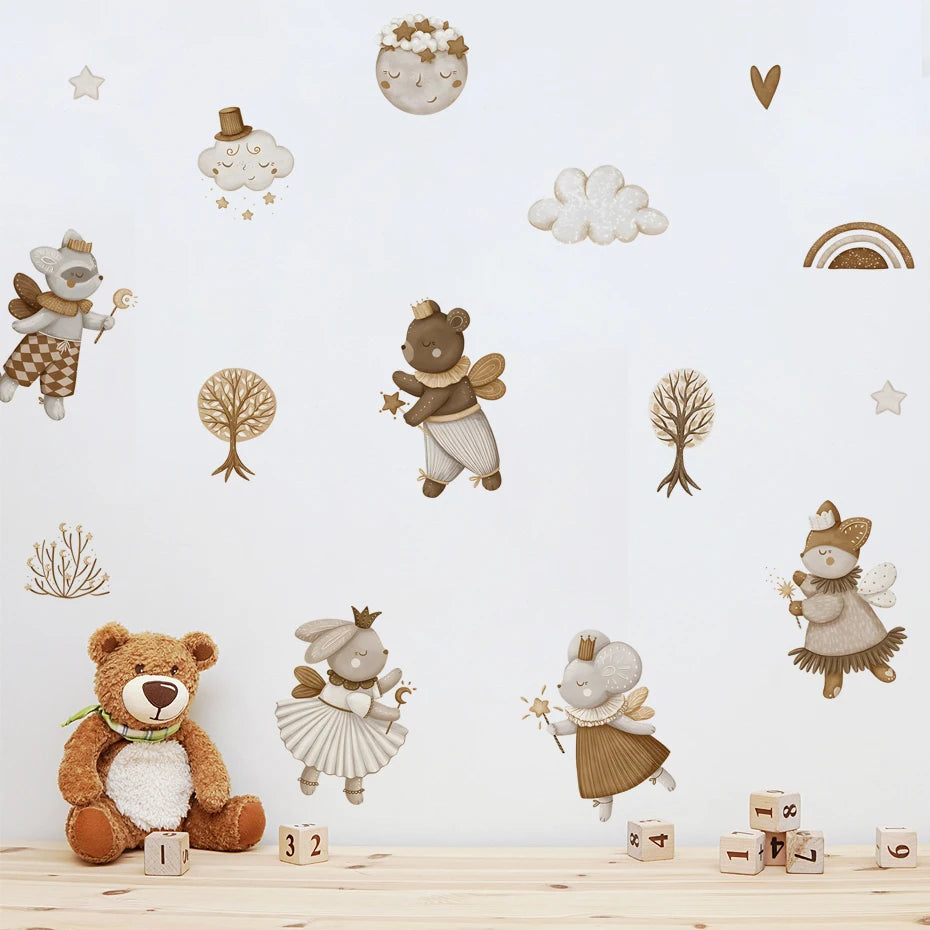 Boho Animal Wall Stickers for Baby Nursery or Kids Room Decor