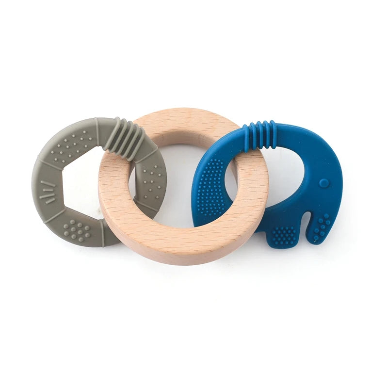 Silicone & Wooden Baby Teethers