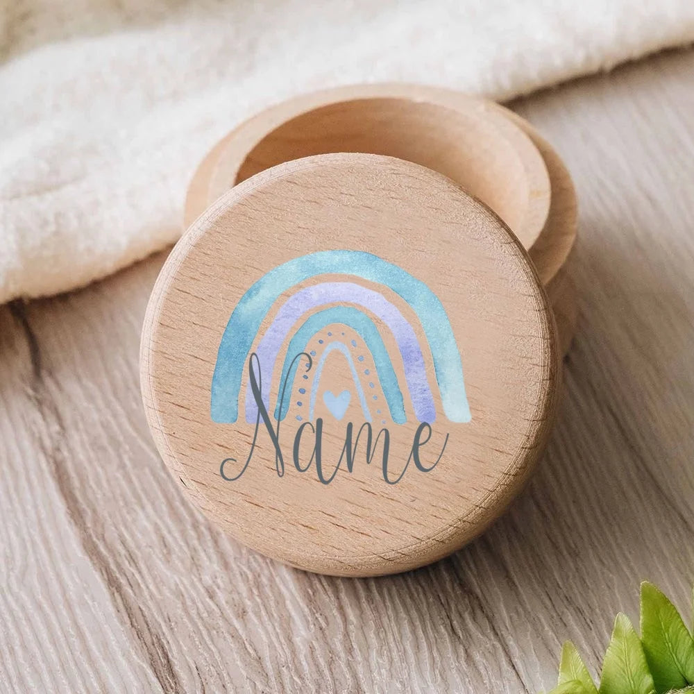 Personalized Rainbow Baby Keepsake Tooth Box