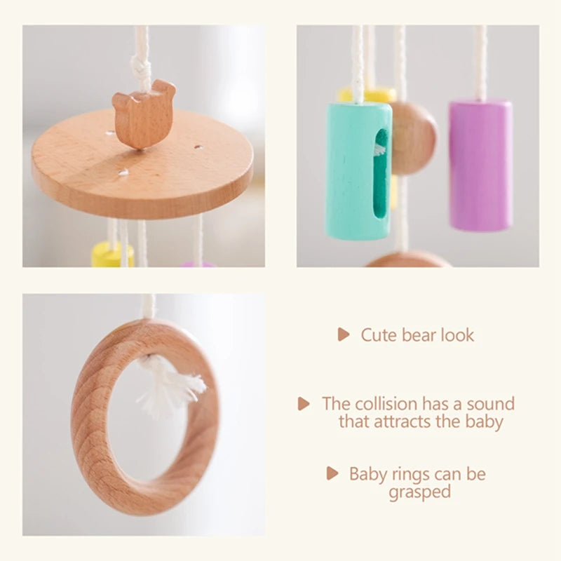 Baby Wooden Montessori Crib Mobile – Colorful Visual Sensory
