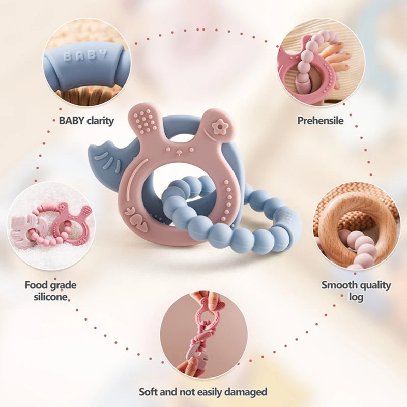 Silicone & Wooden Baby Teethers