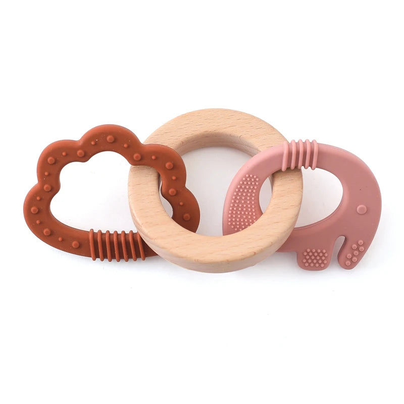 Silicone & Wooden Baby Teethers