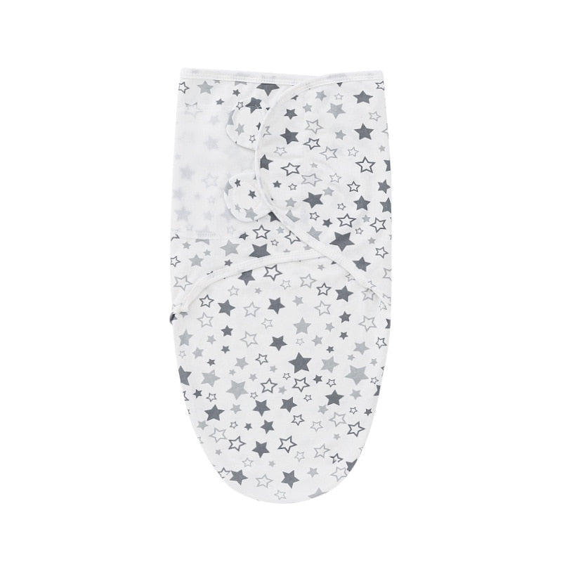 Cotton Baby Swaddle Wrap with Hat - Stars