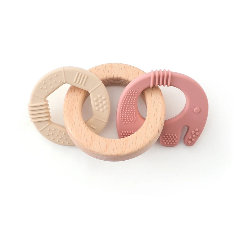 Silicone & Wooden Baby Teethers