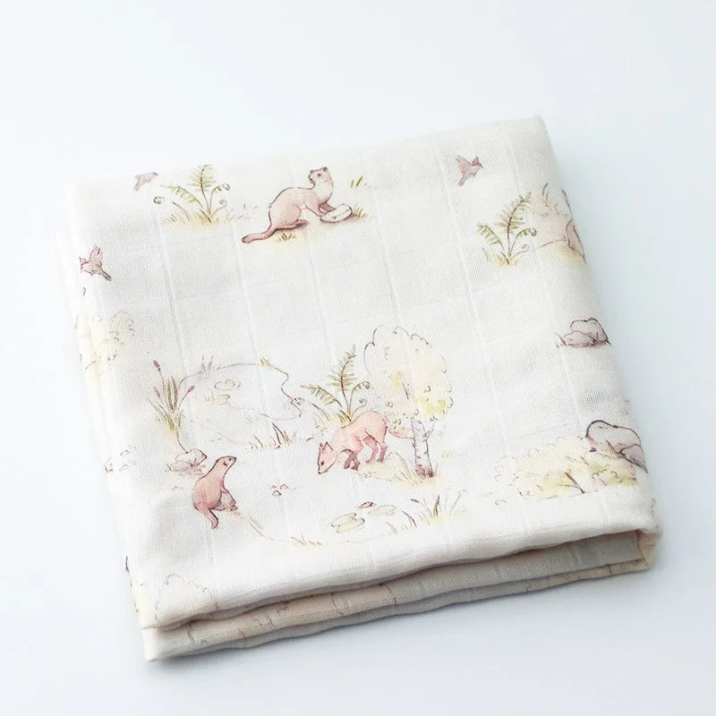 Soft Cotton Baby Blanket – Muslin Swaddle Wrap & Burp Cloth for Newborns