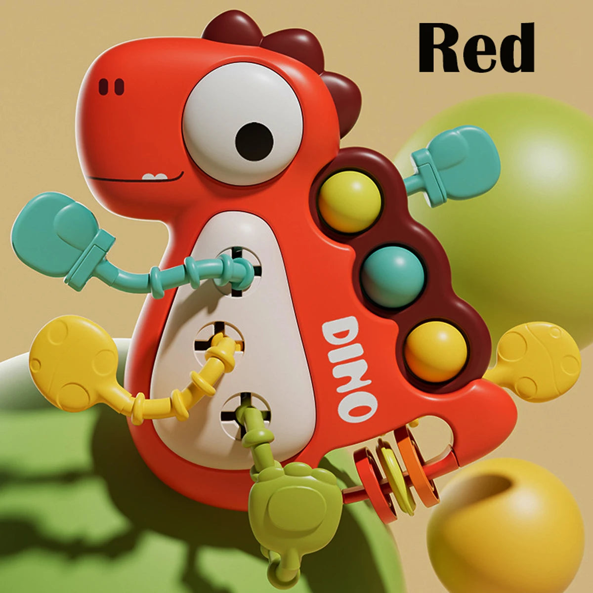 Montessori Dinosaur Pull String Toy – Infant Sensory & Teething Toy Gift