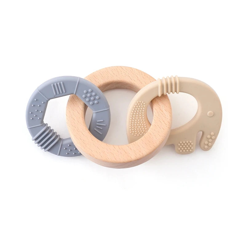Silicone & Wooden Baby Teethers