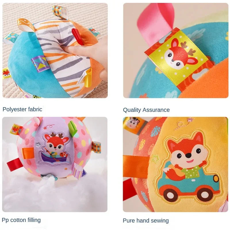 Soft Plush Animal Ball Rattle – Baby Sensory Toy