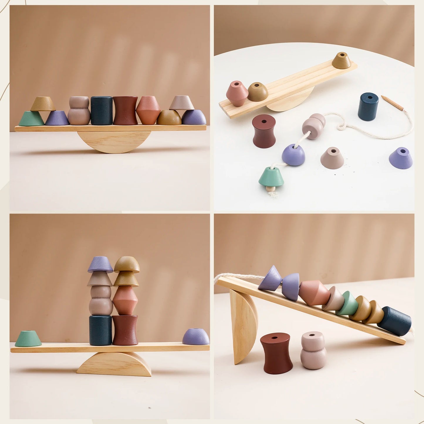 Baby Farm Wooden Stacking Blocks Toy