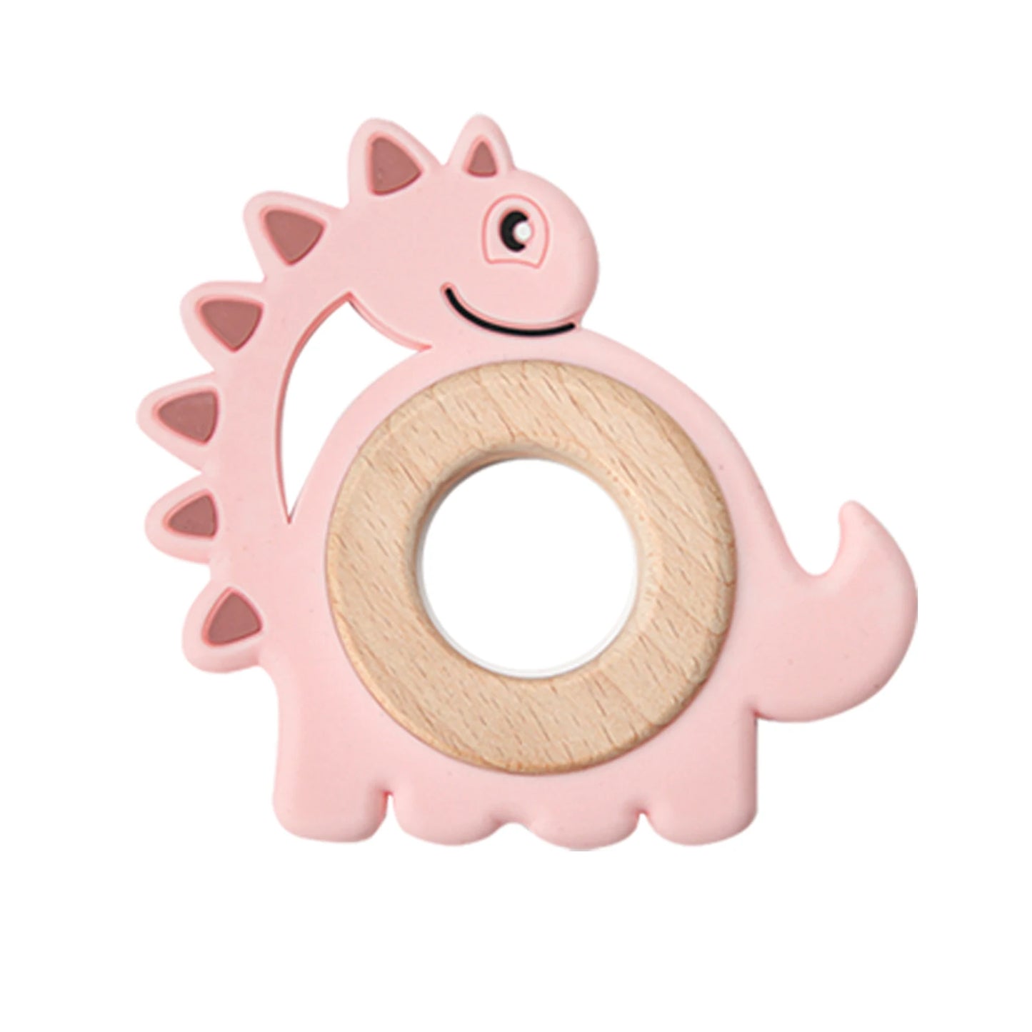 Silicone & Wood Baby Teether – BPA-Free Chewing Ring