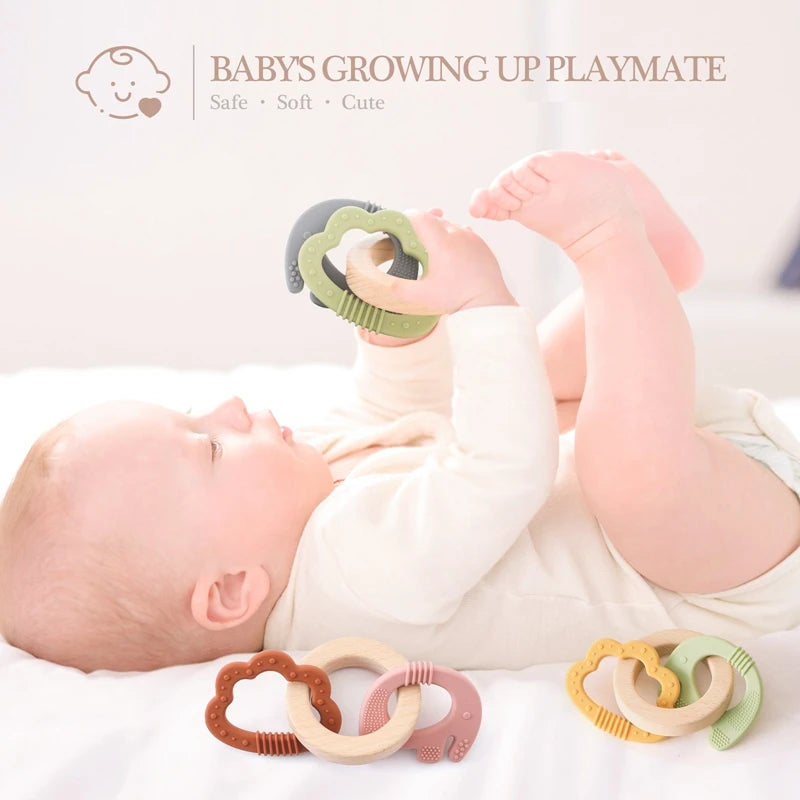 Silicone & Wooden Baby Teethers