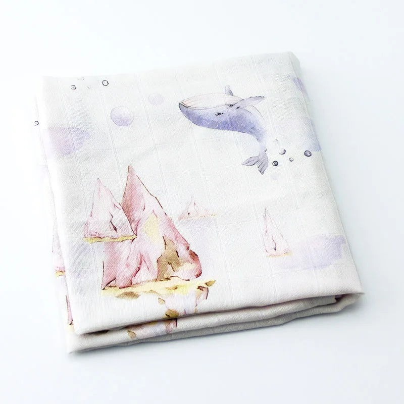Soft Cotton Baby Blanket – Muslin Swaddle Wrap & Burp Cloth for Newborns