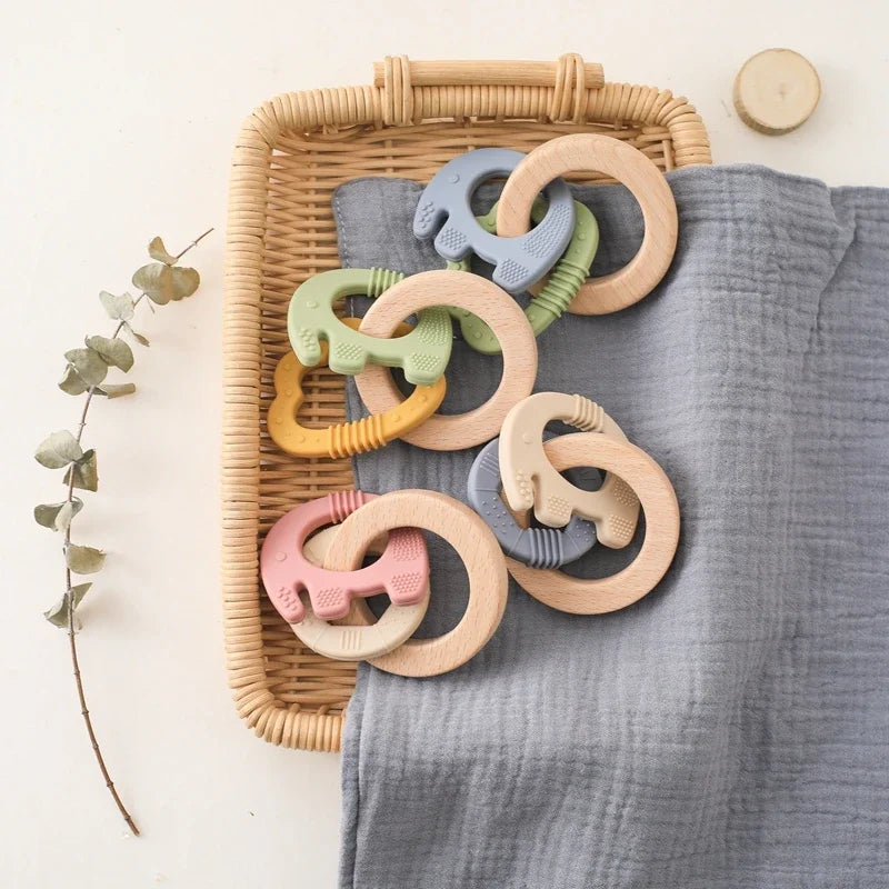 Silicone & Wooden Baby Teethers