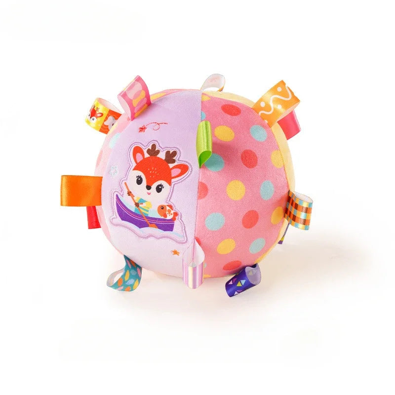 Soft Plush Animal Ball Rattle – Baby Sensory Toy