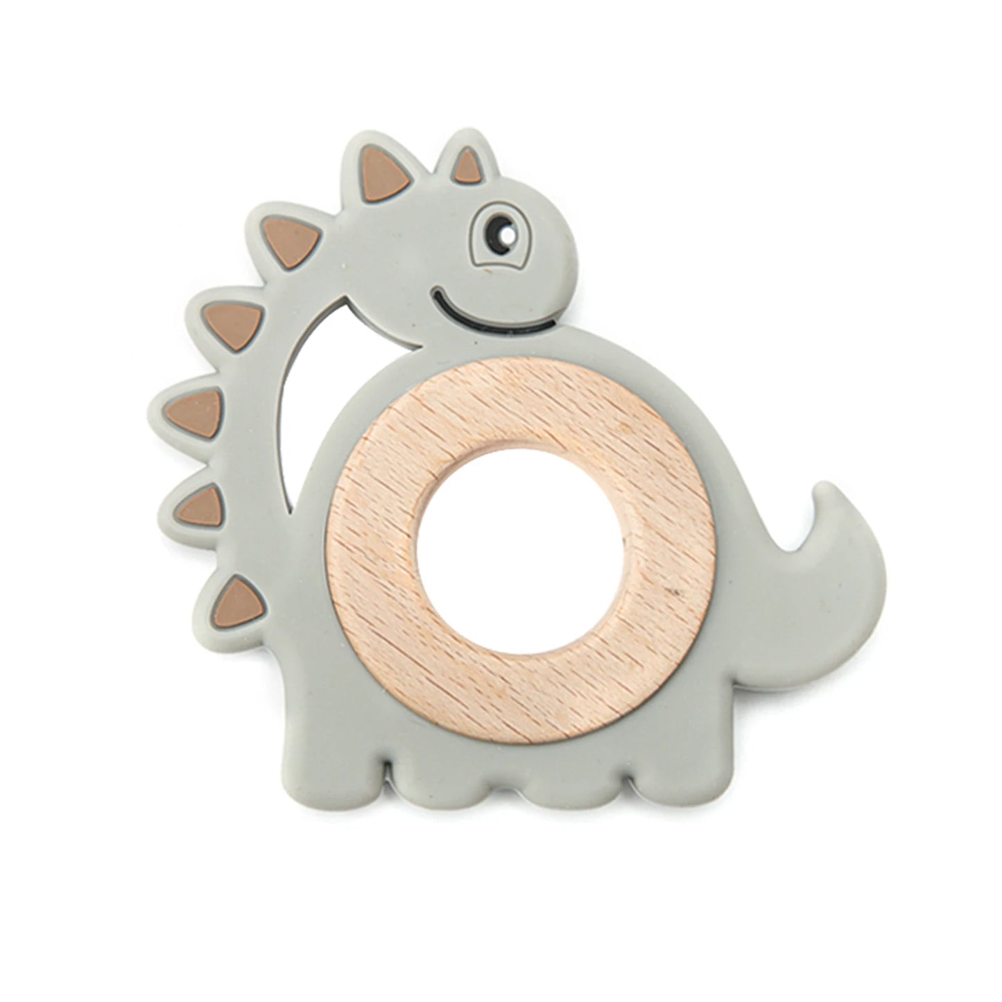 Silicone & Wood Baby Teether – BPA-Free Chewing Ring