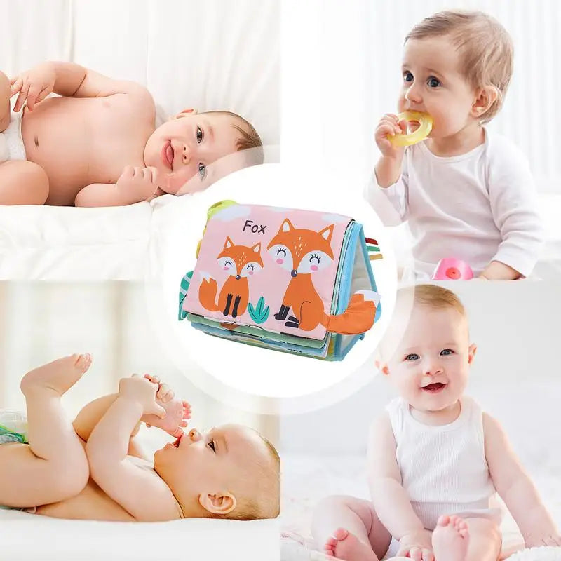 Tummy Time Mirror Toys Folding Quiet Activity Book Newborn Toys Early Learning Sensory Toys for 0-12 Months Baby Kids Boys Girls