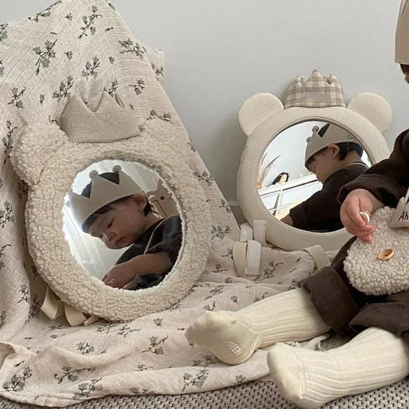 Baby's Nordic Crown Bear Decorative Mirror for Nursery