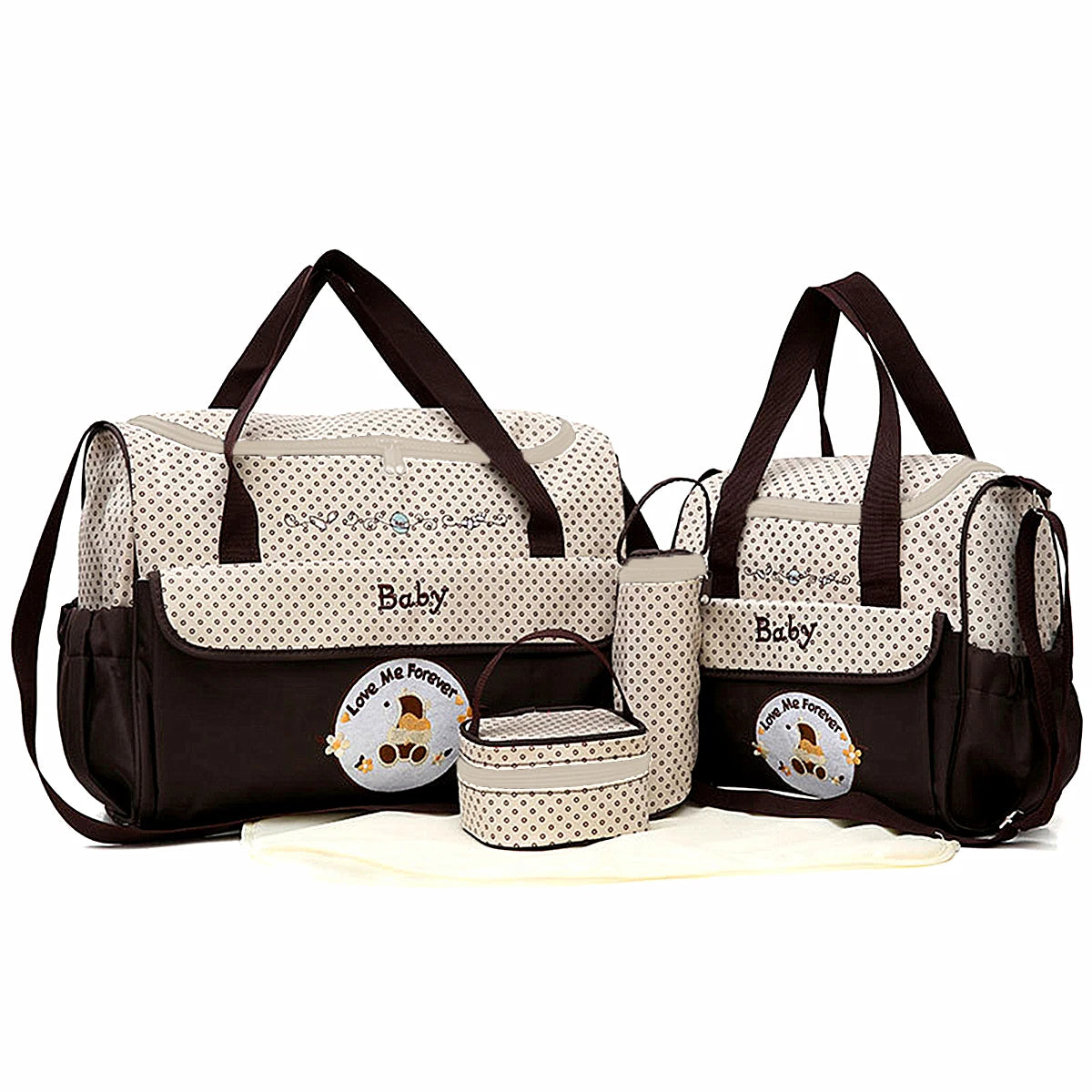 Five-Piece Mommy Bag Set – Diaper Bag with Travel Organizer